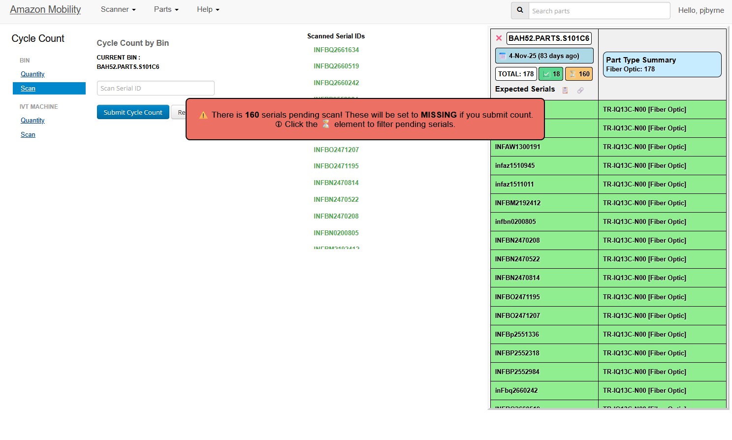 After: Automated cycle counting with Sidekick